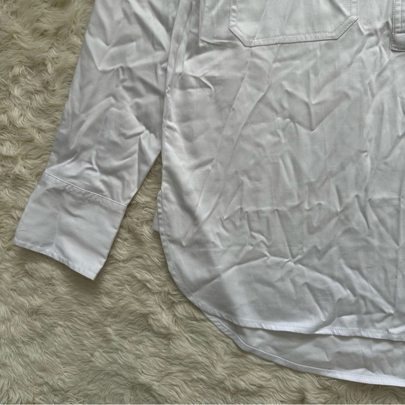 Madewell Top Utility Long-Sleeve Popover Shirt Pockets White S NWT New - Picture 7 of 12